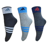 Bkqptl 3 Pairs Of Cotton Ankle Length Socks For Men | Thick Cushioned Comfort | Solid Colors | MenS Cotton Ankle Sports/Gym Soc