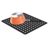iDesign 36660 Euro Plastic Sink Grid, NonSkid Dish Protector for Kitchen, Bathroom, Basement, Garage, 12.5 x 11 Black