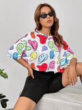 Toplot Women'S Casual Printed Crop Top With Half Sleeve Pack Of 2 (Combo-5098-Mlt-Mlt-M),Multi-Multi,,B0CFTT65M9