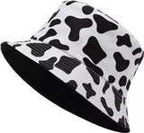 Frackson Cow Print Bucket Cap Floral Hats Reversible For Women Uv Protection Wide Brim Summer Cap For Girls Hat Uv Protection Br