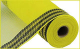 Craig Bachman 10.5 Border Stripe Metallic Mesh: 10 Yards (Yellow, Black) Craft Floral Arrangement Gift Wrapping Wired Edge Ribb