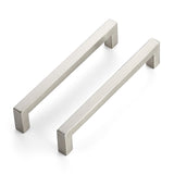 JOY DECOR 6 Pack Cabinet Handles, Brushed Nickel Cabinet Pulls, 6-1/4 Inch Kitchen Closet Handles Square Drawer Pulls Stainless 