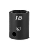 Capri Tools 16 mm Shallow Impact Socket, 3/8Inch Drive, 6Point, Metric