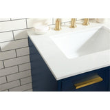 Elegant Decor Baldwin 24 Solid Wood And Mdf Bathroom Vanity In Blue