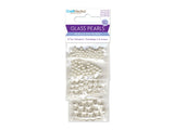 Multicraft Imports Glass Fired Pearl Beads, 3/4/6/8Mm, Pearl White, Assorted