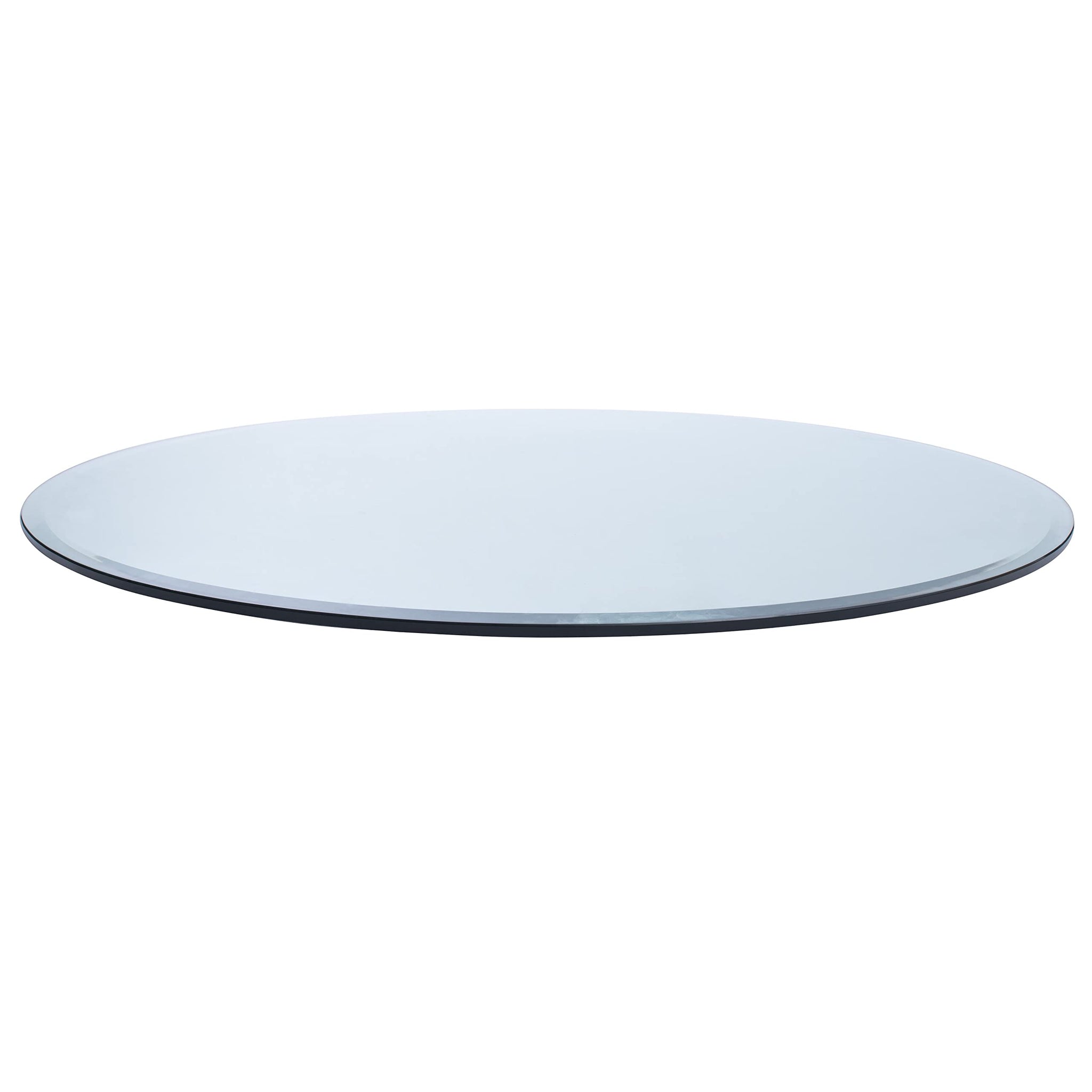 16 Inch Round 1/2 Thick Clear Glass Table Top with beveled Edge and Tempered Glass, Replacement Glass Table Top, Great for d