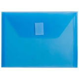 JAM PAPER Plastic Envelopes with Hook & Loop Closure Index 5 1/2 x 7 1/2 Blue 12/Pack
