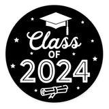 Andaz Press 2 Black & White 2024 Graduation Stickers for Graduation Party Favors for Guests, Envelope Seal Stickers, Class of 2
