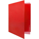 JAM PAPER Heavy Duty Plastic Multi Pocket Folders - 4 Pocket Organizer - Red - 2/Pack
