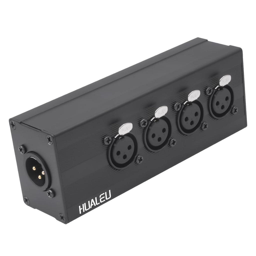 Parallel Xlr Hualeu 3Pin Xlr 1 Male To 4 Female Splitter,4Way Xlr Four-Input And On ...