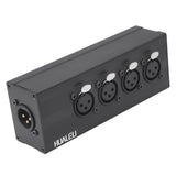 HUALEU 3Pin XLR 1 Male to 4 Female Splitter,4WAY XLR Four-Input and one-Output Parallel Connection Adapter,Four Microphone input