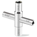 Comfylichi 4-Way Sillcock Key Set - 1/4, 9/32, 5/16, 11/32 Steel Sillcock Water Key for Valve Faucet Cabinet Opening and Spigots