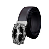 Kacheeg MenS Cowhide Leather Belt With Automatic Antique Alloy Buckle Durable & Versatile