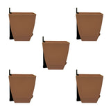 Hug A Plant|Chatura 8Cm Self Watering Square Pot With Nail Hook For Home & Garden Decor (8Cm|3.4Inch, Pack Of 5, Camel)