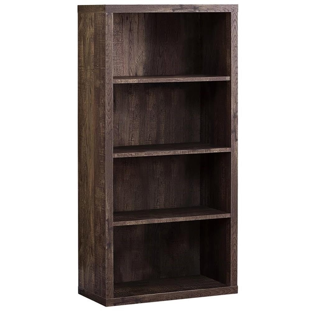 Monarch Specialties Bookcase - Sturdy Etagere With 3 Adjustable Book Shelves - 48  H (Brown)