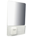 Neehows Magnetic Locker Mirror with Fully Magnetic Back, 9.45 x 5.51 Small Real Glass Super Clear Reflection Mirror with Storage