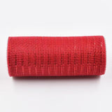 YYCRAFT 10 Yards Metallic Mesh Ribbon for Decoration/Wreath Making Craft(Red, 6 x 10 Yards)