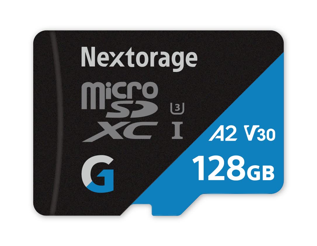 Nextorage Japan 128GB A2 V30 CL10 Micro SD Card, microSDXC Memory Card for Nintendo-Switch, Steam Deck, Smartphones, Gaming, Go 