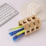 Divik EcoFriendly Bamboo Pen Holder Modern Bamboo Pencil Holder, Decorative Wooden Storage For Stationery, Paint Brushes & Di