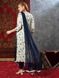 Gosriki Women'S Cotton Blend Printed Straight Kurta With Pant & Dupatta (Gta Navy-Jb-Gs_M_Navy Blue_Medium),Navy Blue,,B0D73Z4C8X