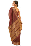 Soch Womens Maroon Art Silk Floral Woven Design Saree