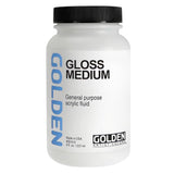 Gloss Medium by GOLDEN, 8 fl. oz. Jar, Professional Acrylic Medium, Transparent