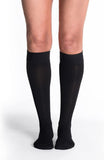 SIGVARIS Womens Essential Cotton 230 Closed Toe with GripTop CalfHigh Socks 2030mmHg Black Small Short