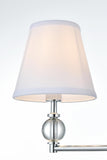Living District Bethany 3 Lights Bath Sconce In Black With White Fabric Shade