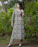 Gosriki Women'S Rayon Blend Straight Printed Kurta With Pant (Yansh Black-Gs_Xxl_Black_Xx-Large),Black,2,B0DCK62PDY