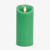 Luminara Flameless LED Battery Operated Flickering Pillar Moving Flame Candles (Vibrant Green, 3 x 6.5)