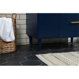 Elegant Decor Baldwin 30 Solid Wood And Mdf Bathroom Vanity In Blue