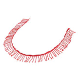 MERISHOPP 1 Yard Fringe Glass Bead Tassel Trim Decorative Ribbon 55mm Red