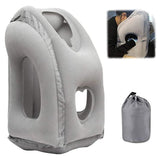 Xonco Domelixa Inflatable Neck Travel Pillow With Face Support, Full Head And Chin Rest Design, Compact Foldable Sleeping Cushio