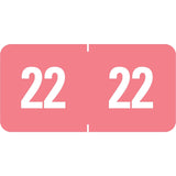 Smead ETS ColorCoded Label, 1inch x 0.5inch , White on Pink, 25 Labels/Sheet, 10 Sheets/Pack (67922)