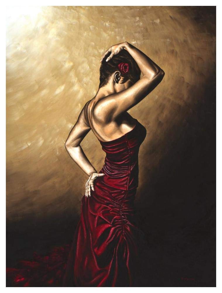 Flamenco Woman-Paper Art-38,,X50,,