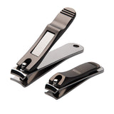 ILLILOTS Nail Clippers Set with Build-in Nail File, Durable Sharp Zinc Alloy Fingernail Clipper and Toenail Clipper with Tin Cas