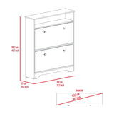 Tuhome Calgary Shoe Rack, Superior Top, One Open Shelf, Two Extendable Shelves -Dark Brown