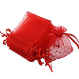 brown leaf 8X6 inches Red Organza Potli Bags Pouch Jewelry Pouch Best for Wedding Party Supply Return Gifting Bags (10)
