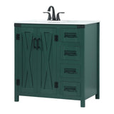 Elegant Decor Grant 32 Aluminum Mdf Single Bathroom Vanity In Green