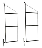 Mytee Products 2 Pack of 3 Tier Shipping Container Shelving Bracket with 18(D) x 60(H) Black Powder Coated Steel Shelf Brack