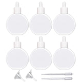 PYAWI 6Pcs 2 oz White Glass Dropper Bottles for Essential Oils,60ml flat round perfume bottle with Eye Droppers,for Essential Oi