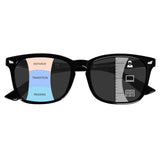 OPTOFENDY Progressive Sunglasses for Men Women, Square Reader Sunglasses with Spring Hinge, Anti Glare/Eyestrain Reading Sunglas