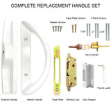 ALLYWASAI Patio Sliding Door Handle Set with Mortise Lock, Key Cylinder and Keeper, Replacement Handle Lock Set Fits Door Thickn