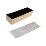 ZOOMELLA Rectangular Silicone Mould Wooden Box Silicone Soap Loaf Mould for DIY Craft Black