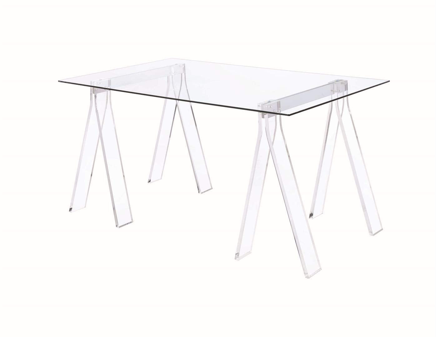 Amaturo Clear Acrylic Sawhorse Writing Desk