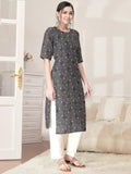 Pinkmint Kurta Set For Women Cotton Printed Straight Kurta With Pant (Pack Of 1) Multicolor5 2Xl