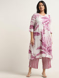 Gosriki Women'S Cotton Blend Straight Printed Kurta With Palazzo (Rilaka Pink-Gs_M_Pink_Medium),Pink,,B0D9YKNPK7