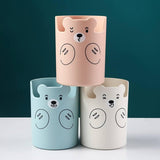 AccuPrints Sumiko Pack of 3 Pen Holder, Cute Bear Pencil Pot Creative Funny Pen Cup Organizer for Kids,Mobile Holder for Desk, S
