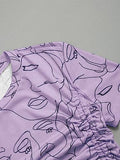 Toplot Printed Crop Top For Women With Short Sleeve (Crop-Top-5100-Purple-M),Purple,,B0CBPP5CM2