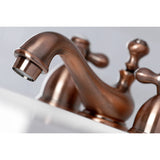 Kingston Brass Ks3955Ax Restoration Mini Widespread Lavatory Faucet With Metal Cross Handle, Oil Rubbed Bronze, 4-Inch Adjustabl